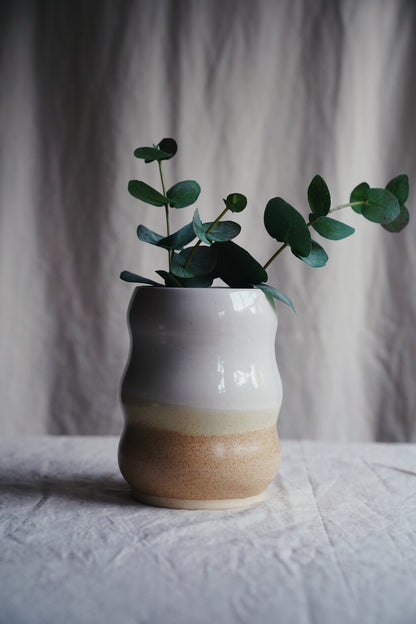 wavy two-toned bubble vase