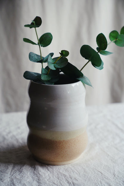 wavy two-toned bubble vase