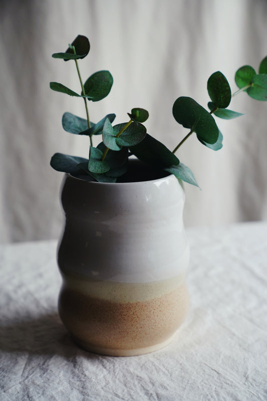 wavy two-toned bubble vase