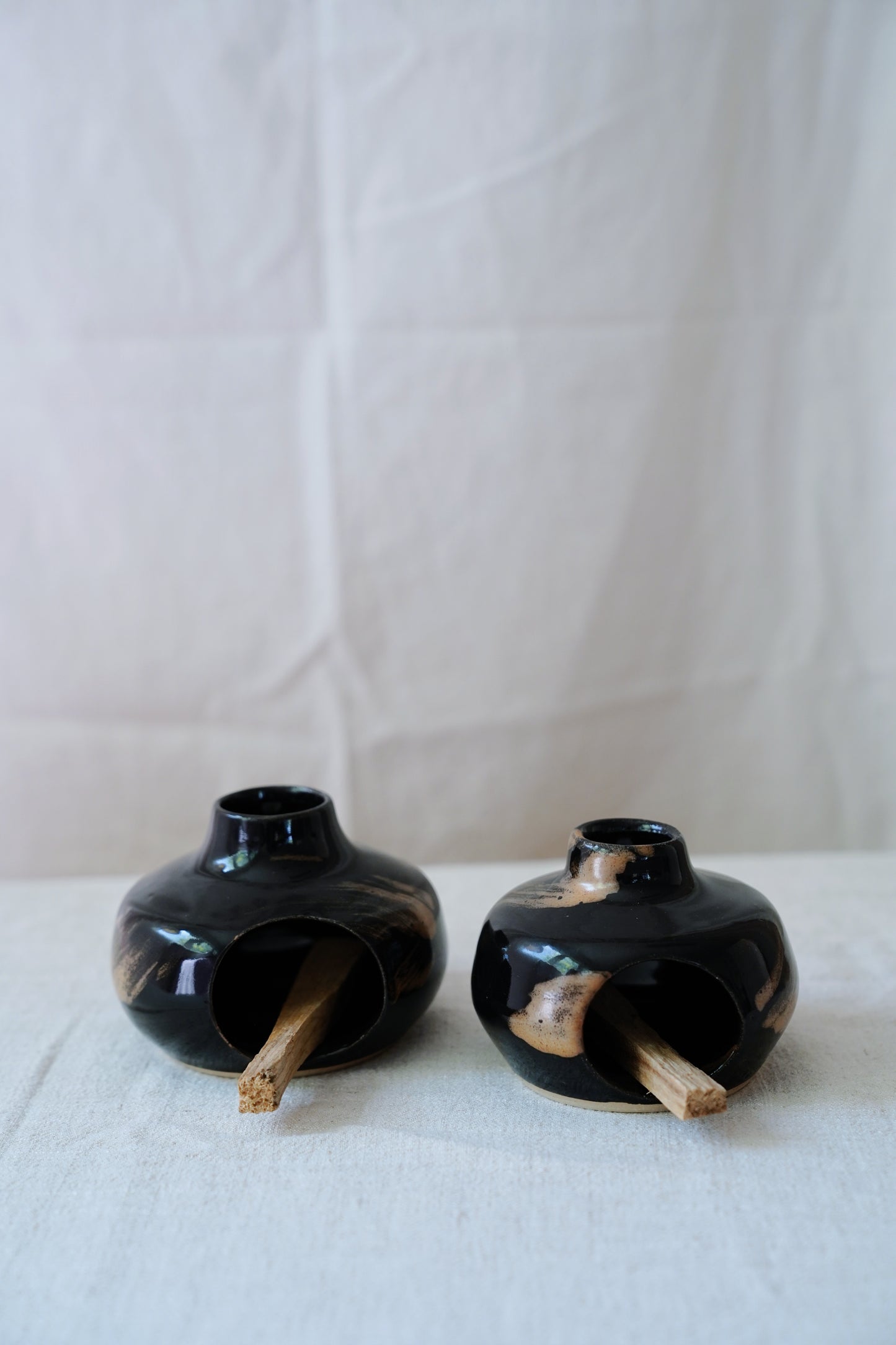 black & bronze chiminea