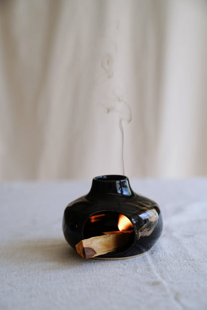 black & bronze chiminea