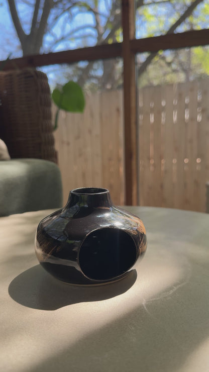 black & bronze chiminea
